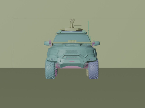 Military pickup 6x6 3D Model