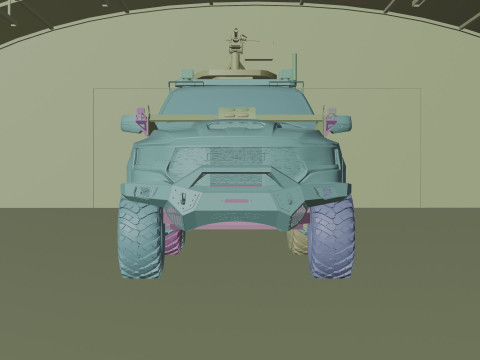Military pickup 6x6 3D Model
