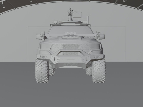 Military pickup 6x6 3D Model