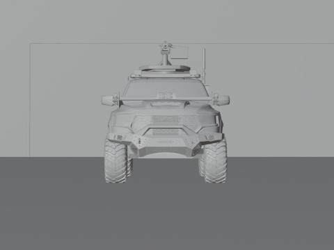 Military pickup 6x6 3D Model