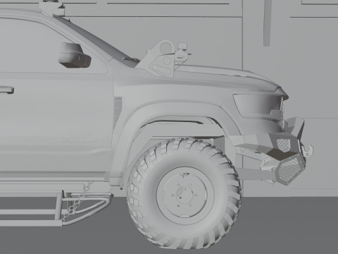 Military pickup 6x6 3D Model