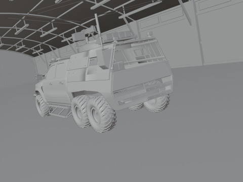 Military pickup 6x6 3D Model