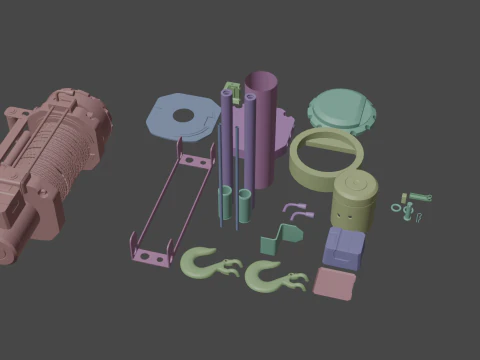Off road winch 3D Print Model