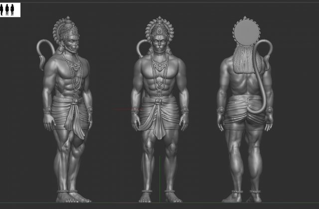 Hanuman Modelo de Impressão 3D .c4d .max .obj .3ds .fbx .stl .blend 