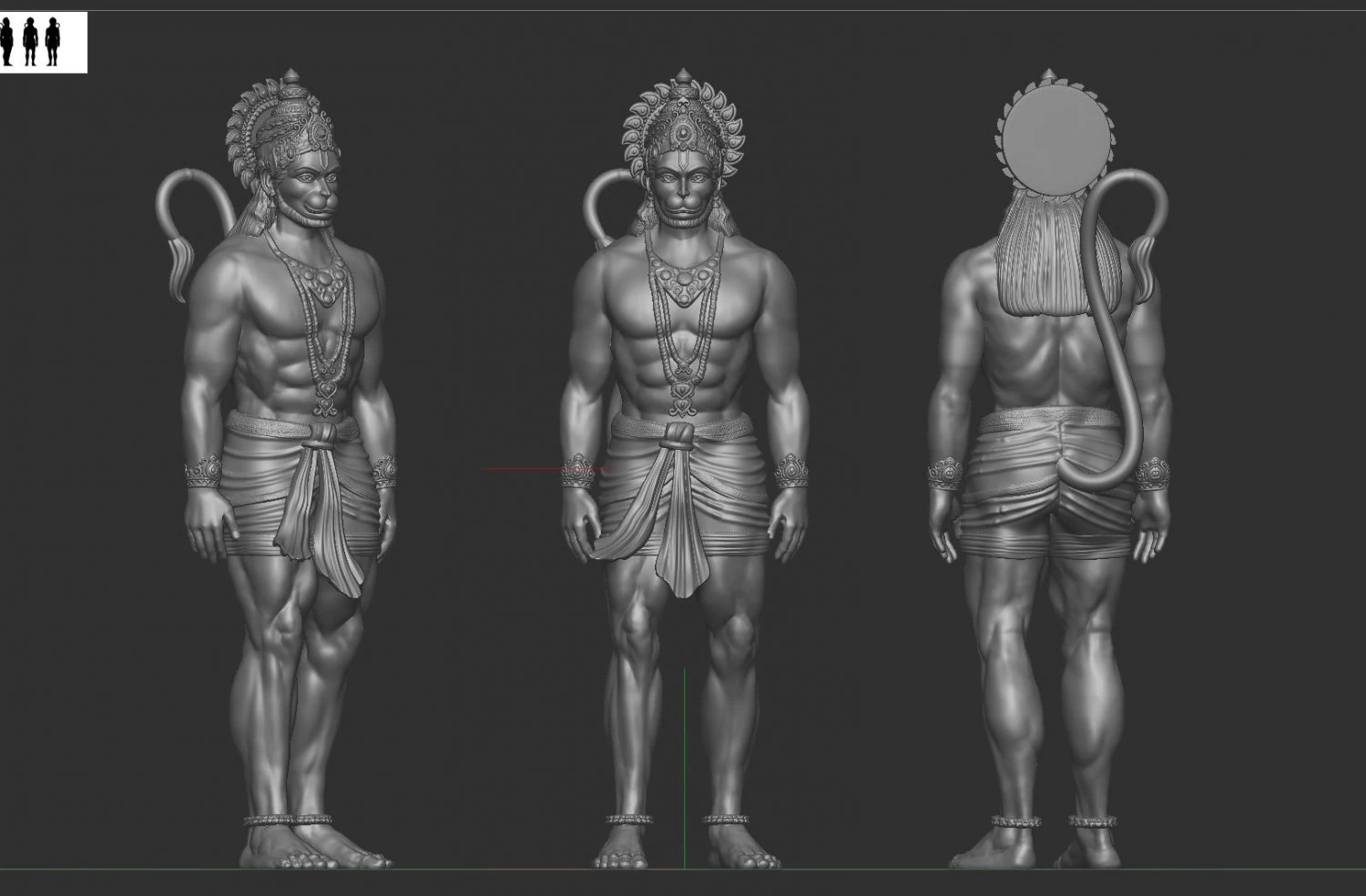 Hanuman 3D Print Model .c4d .max .obj .3ds .fbx .stl .blend 