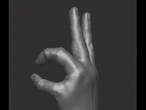 Hand holding diamond 3D Model