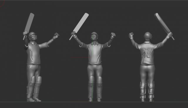 Cricket batsman 3D 模型 .c4d .max .obj .3ds .fbx .stl .blend 