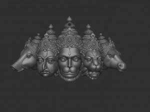 Panchmukhi hanuman pendant 3D Model