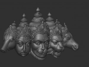 Panchmukhi hanuman pendant 3D-Modell