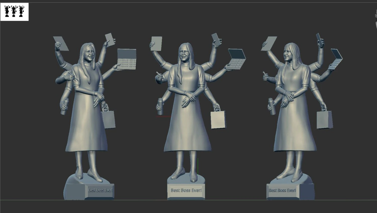 Busy girl 3D Print Model .c4d .max .obj .3ds .fbx .stl .blend 
