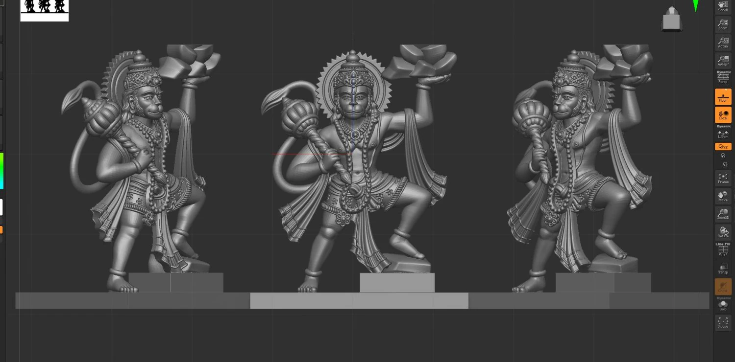 Hanuman Pendant 3D Print Model .c4d .max .obj .3ds .fbx .stl .blend