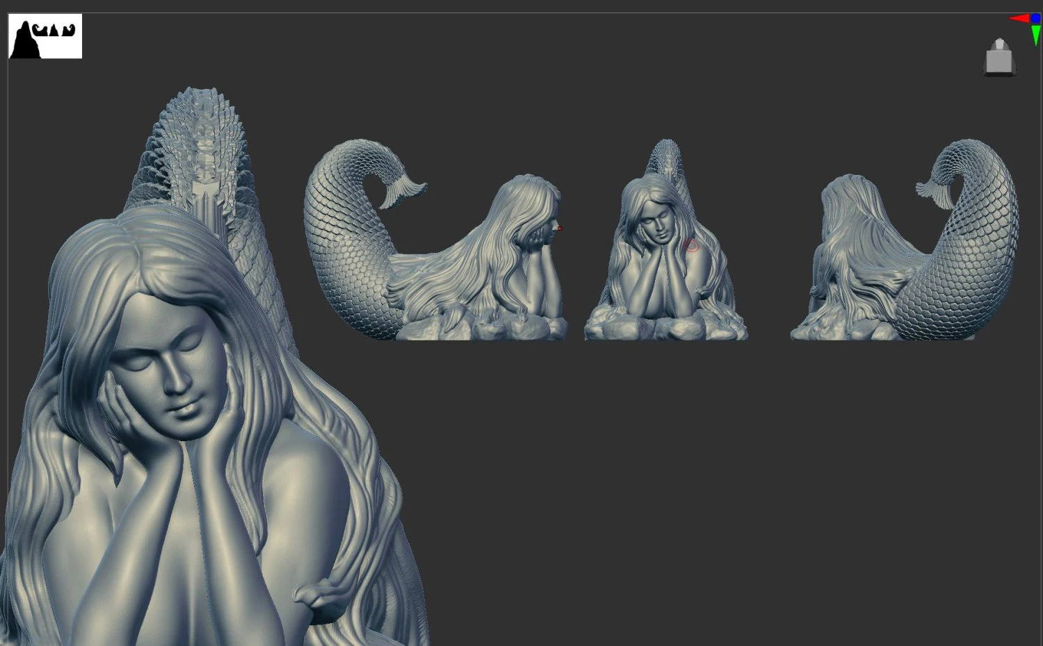 Jalpari Mermaid 3D Print Model .c4d .max .obj .3ds .fbx .stl .blend 