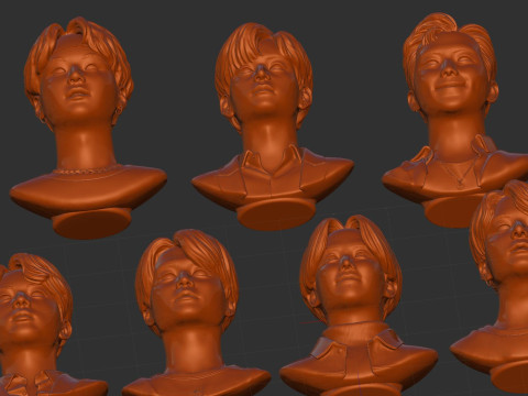 BTS bust set Model Cetak 3D
