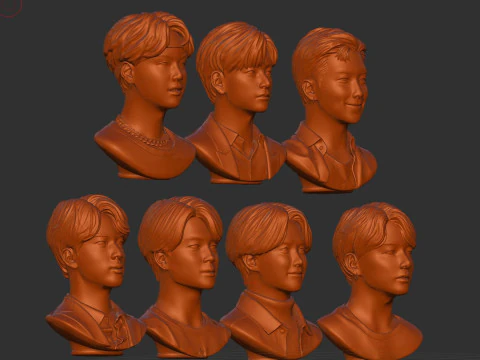 BTS bust set 3D Print Model