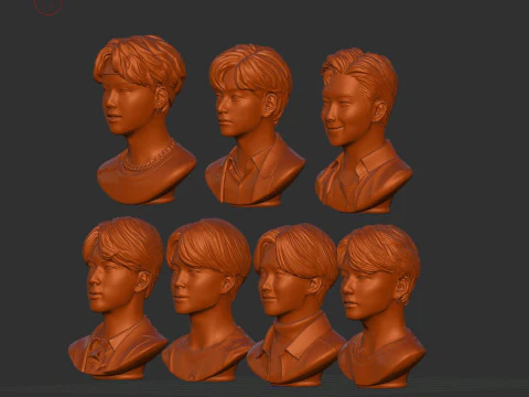 BTS bust set 3D Print Model