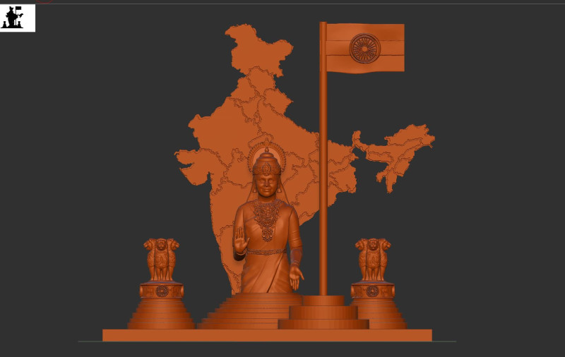 Bharat mata 3D Принт Модель .c4d .max .obj .3ds .fbx .stl .blend 