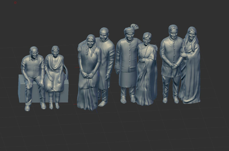 Couple miniatures 3D 模型 .c4d .max .obj .3ds .fbx .stl .blend 