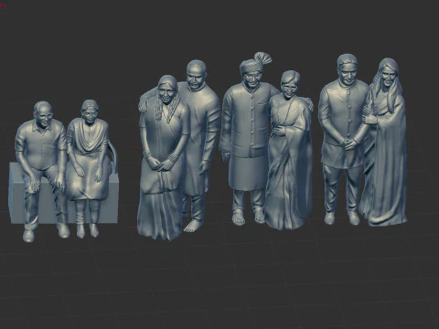 カップルのミニチュア 3Dモデル