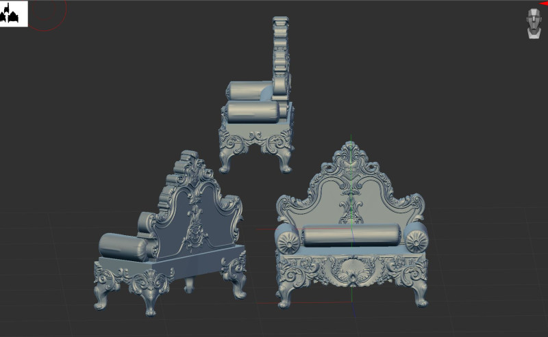 Sofa 3D-Druckmodell .c4d .max .obj .3ds .fbx .stl .blend 