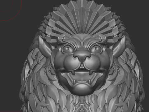 Lion statue green stone Modelo de impresión 3D