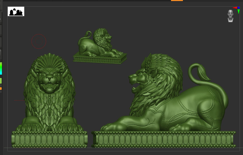 Lion statue green stone Modelo de impresión 3D .c4d .max .obj .3ds .fbx .stl .blend