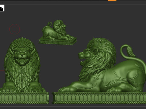 Lion statue green stone 3D Принт Модель
