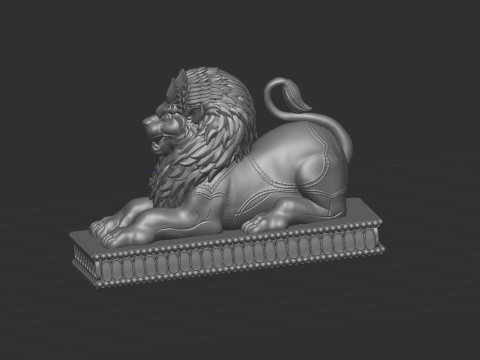 Lion statue green stone Modelo de impresión 3D