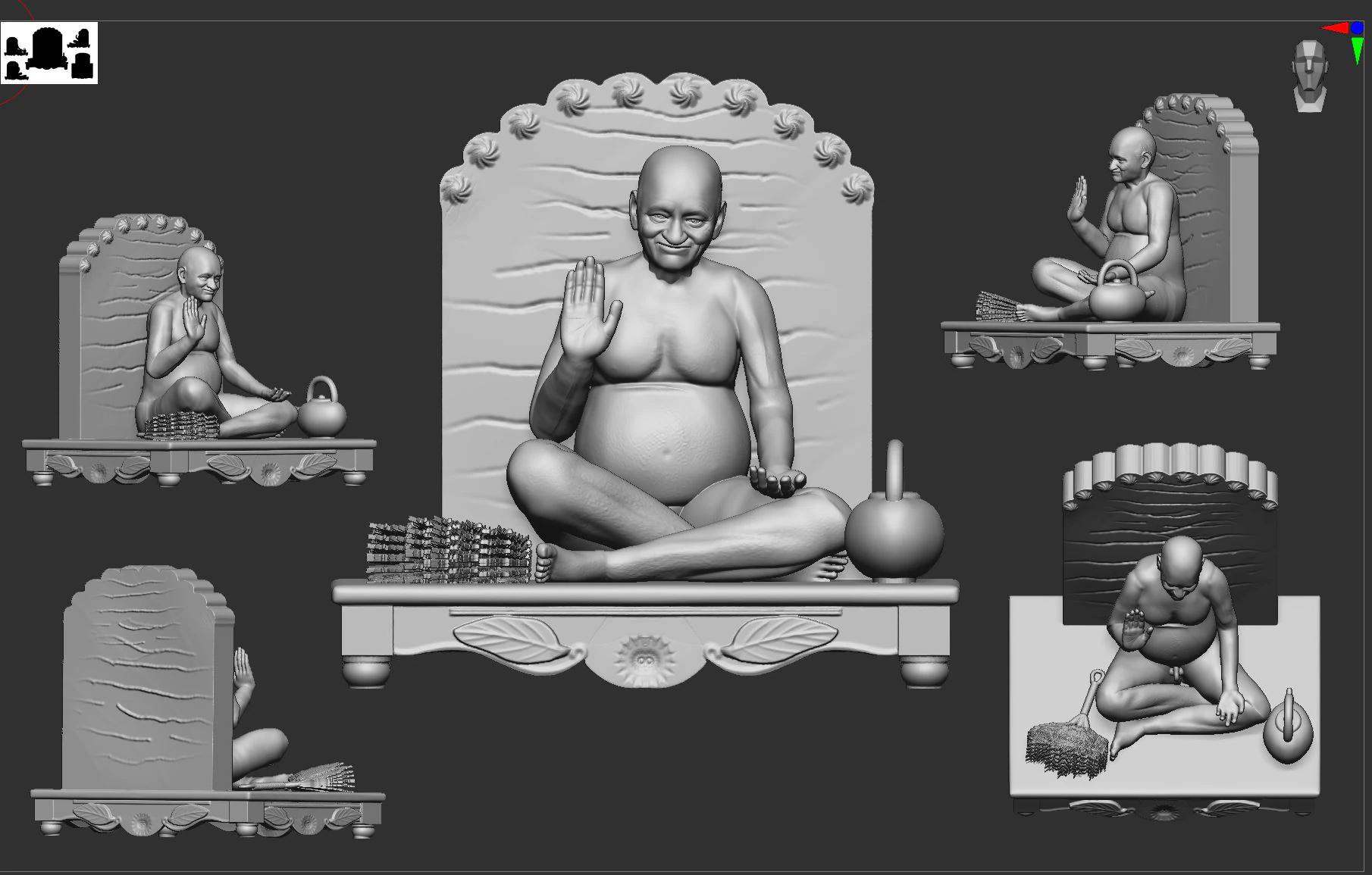 Acharya vidyasagar ji 3D Print Model .c4d .max .obj .3ds .fbx .stl .blend 
