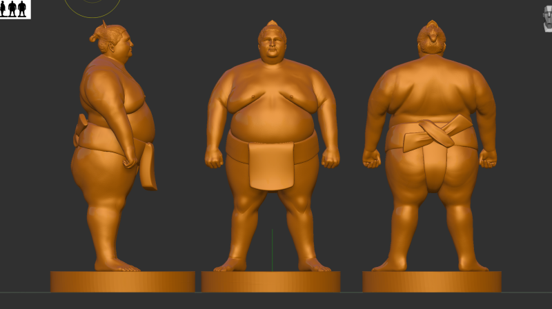 SUMO WRESTLER Konishiki 3D 打印模型 .c4d .max .obj .3ds .fbx .stl .blend 