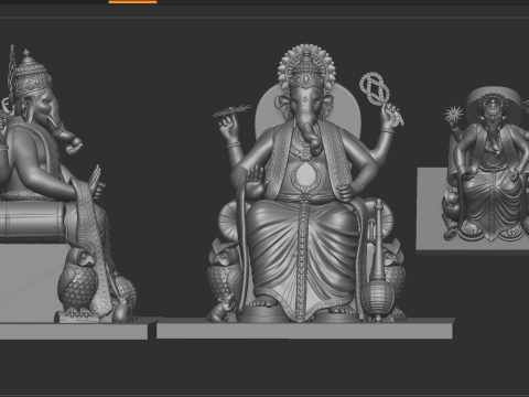 Lord Ganesha Sitting Pose Modèles 3D en vedette