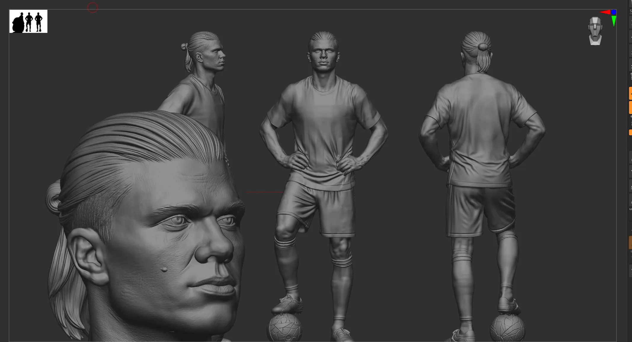 Erling Haaland Full Body Football Player 3D Print Model .c4d .max .obj .3ds .fbx .stl .blend 
