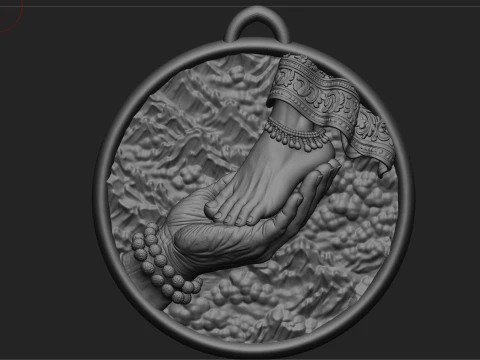Shiv Parvati Leg Relief 3D Model