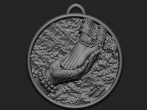 Shiv Parvati Leg Relief 3D Model