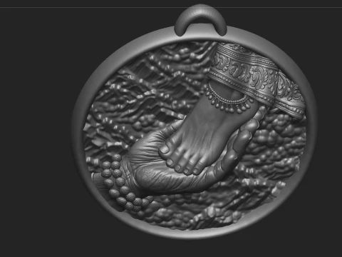 Shiv Parvati Leg Relief 3D Model