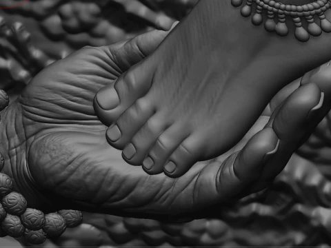 Shiv Parvati Leg Relief 3D Model