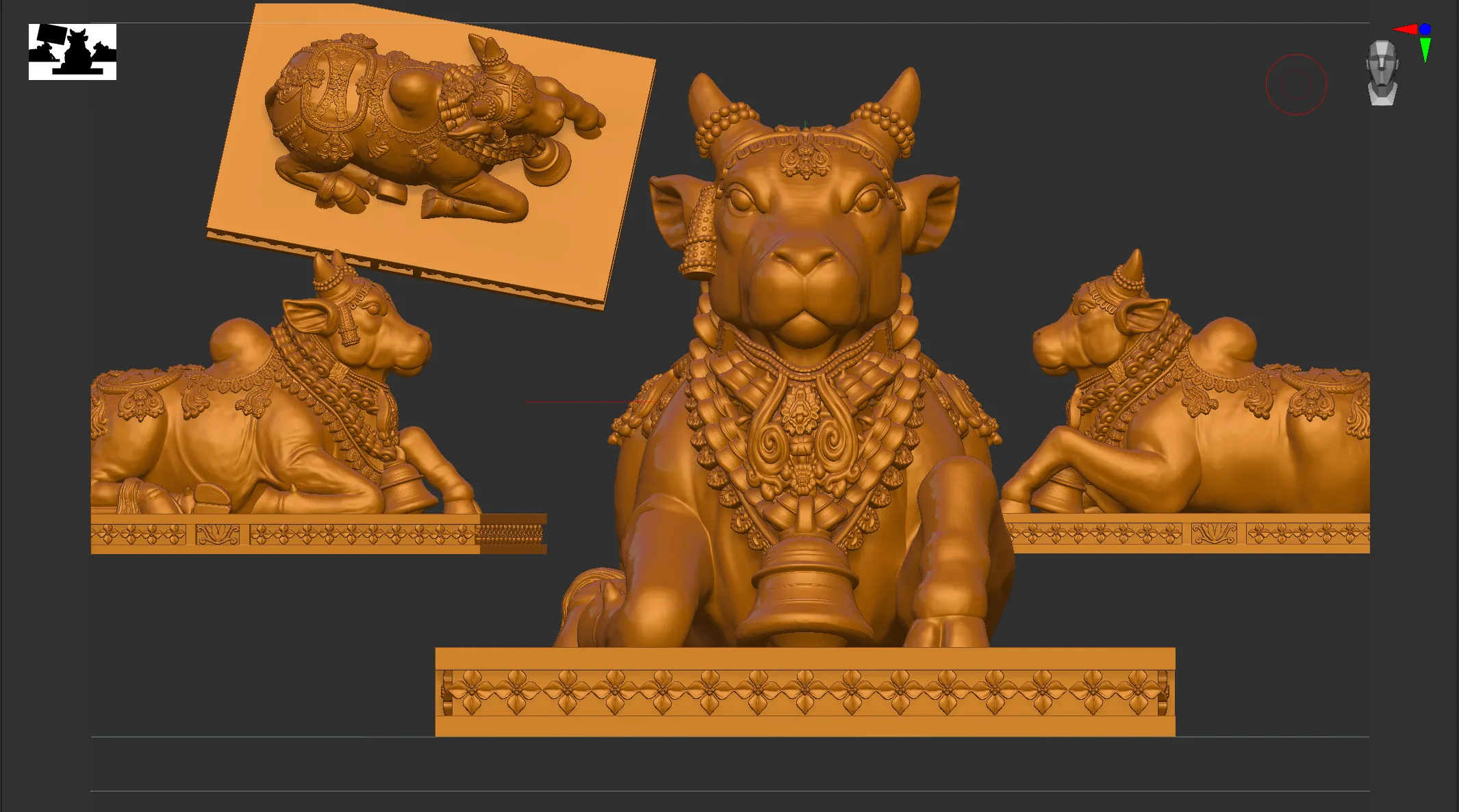 Nandi ji 3D Print Model .c4d .max .obj .3ds .fbx .stl .blend 
