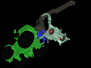 Guindaste de toras de engate r&aacute;pido para trator de 3 pontos para silvicultura com adaptador de trator Modelo 3D