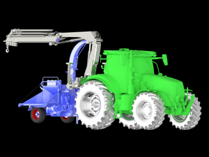 3-Point Tractor Quick-Hitch Log Crane for Tractor Adapter Forestry Model 3D