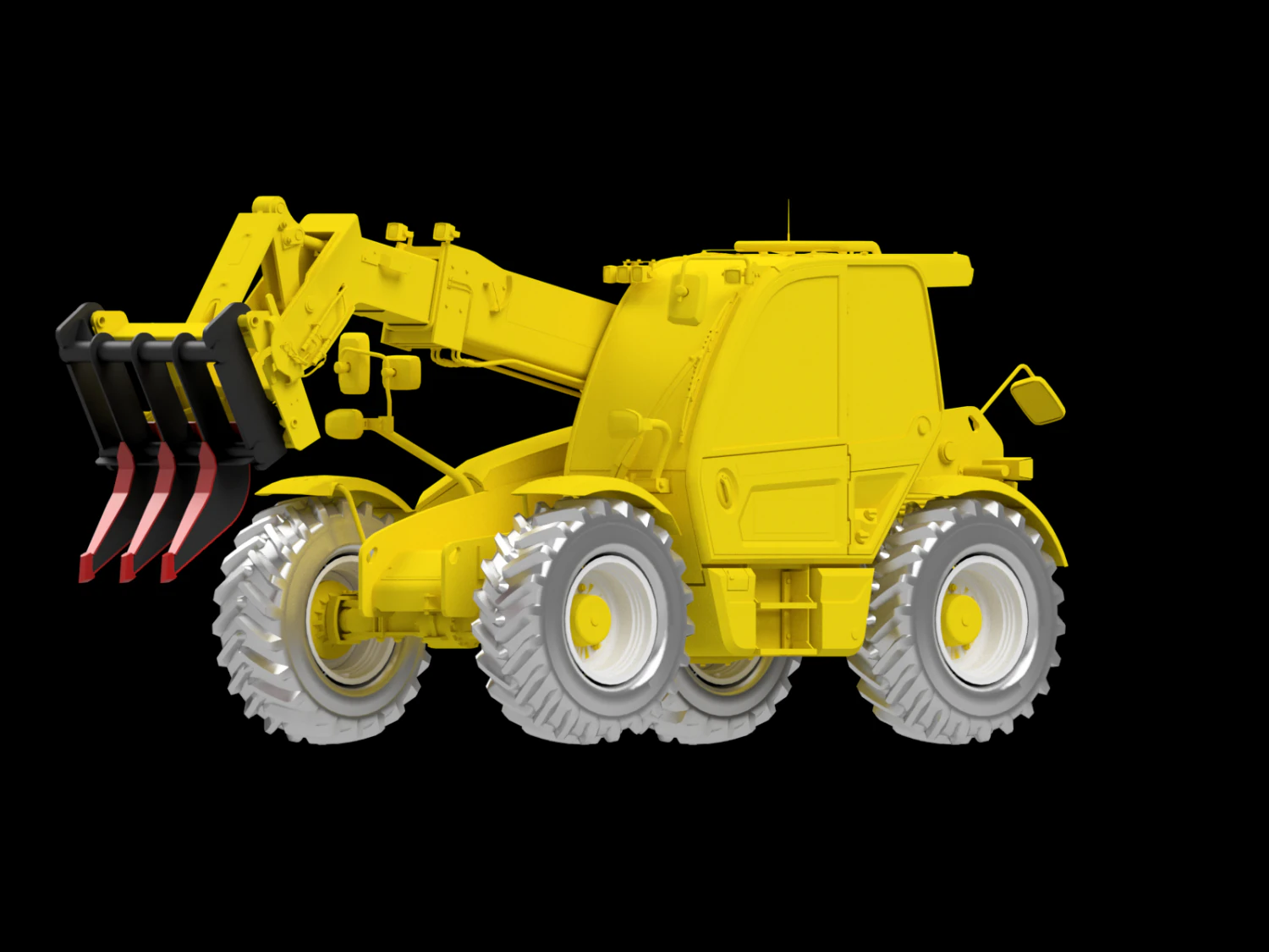 Telescopic Handlers Root Rakes grapple 3D Model .c4d .max .obj .3ds .fbx .stl .blend 