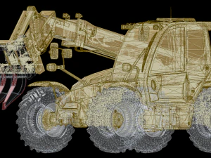 Telescopic Handlers Root Rakes grapple 3D Model