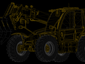 Telescopic Handlers Root Rakes grapple 3D मॉडल