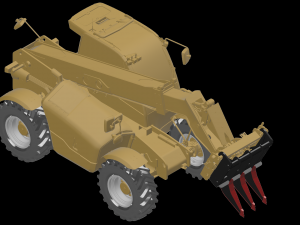 Telescopic Handlers Root Rakes grapple 3D मॉडल