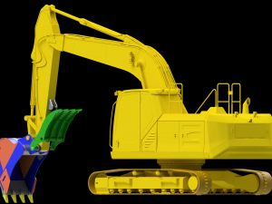Excavator Hydraulic Thumb Grapple Bucket 3D 模型