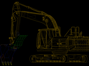 Excavator Hydraulic Thumb Grapple Bucket 3D 模型