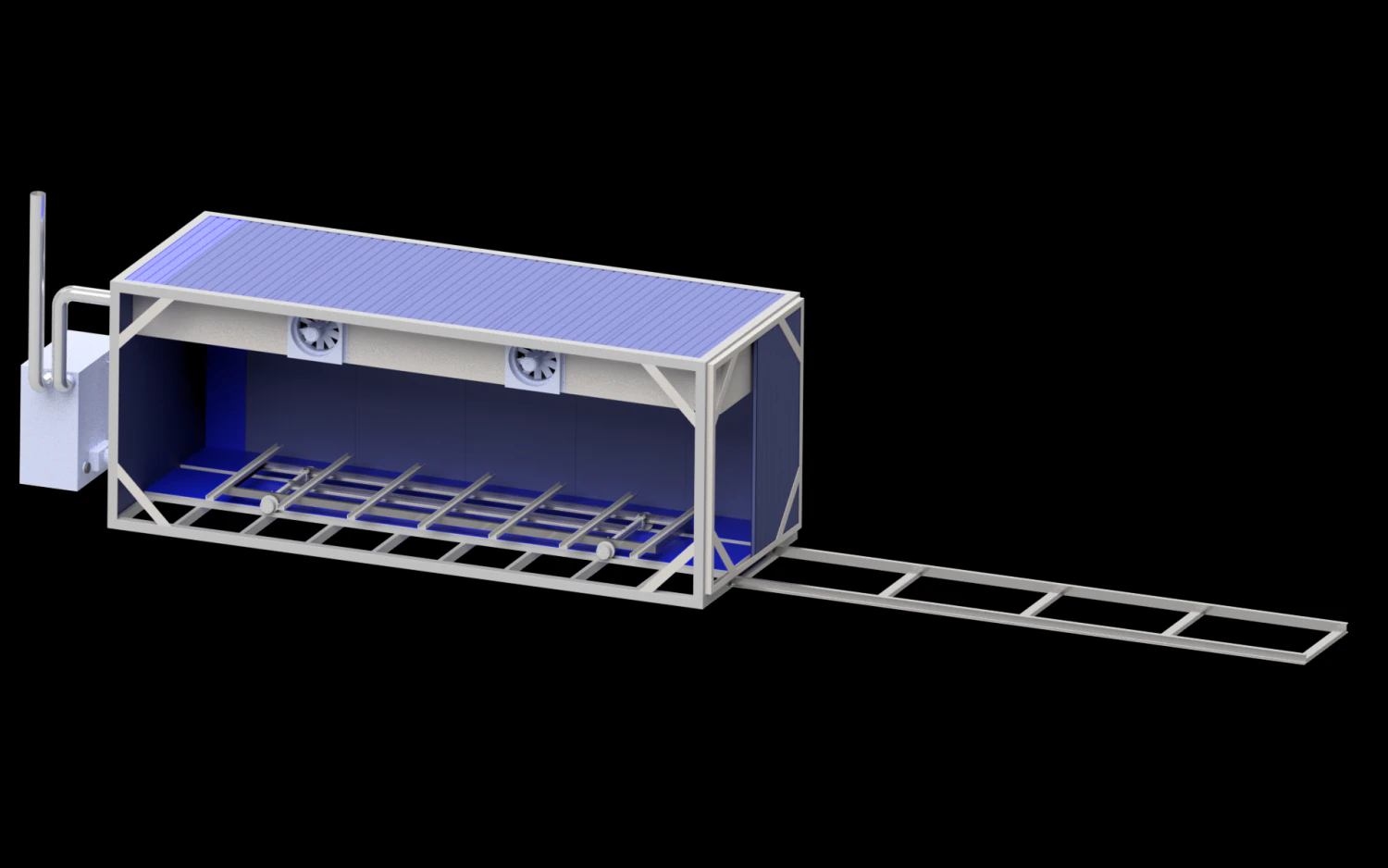Convection drying chamber for wood 3D Model .c4d .max .obj .3ds .fbx .stl .blend 