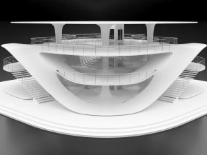 Futuristic Parametric Sci-Fi Exhibition Pavilion Architecture 3D Model