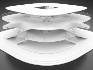 Futuristic Parametric Sci-Fi Exhibition Pavilion Architecture Model 3D