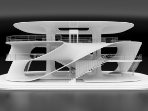 Futuristic Parametric Sci-Fi Exhibition Pavilion Architecture Model 3D