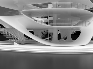 Futuristic Parametric Sci-Fi Exhibition Pavilion Architecture Model 3D