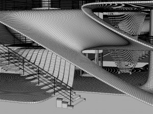 Futuristic Parametric Sci-Fi Exhibition Pavilion Architecture Model 3D